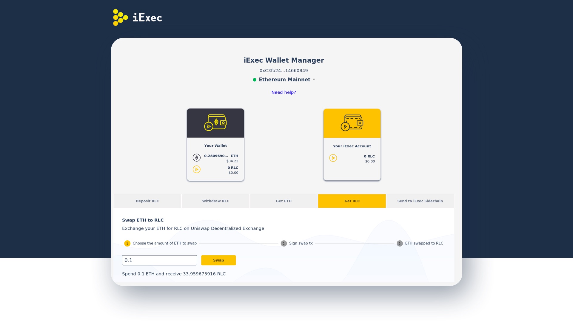 iExec Wallet Manager - Blockchain